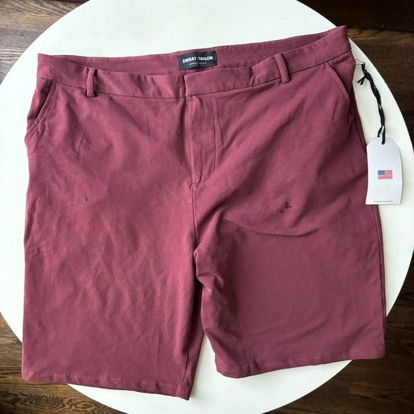 Swet Tailor Men’s Everyday Stretch Chino Shorts Red Size 40 New - Picture 1 of 7
